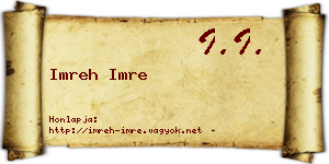 Imreh Imre névjegykártya