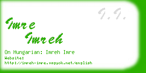 imre imreh business card